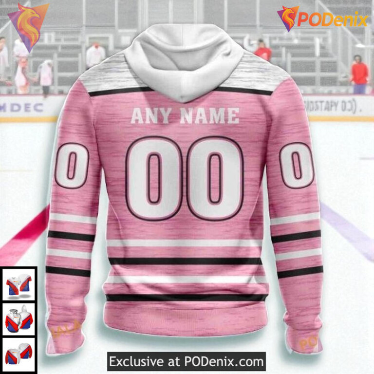 Pink Breast Cancer Awareness Tribute NHL Edmonton Oilers Mens Hoodie 3D - 1