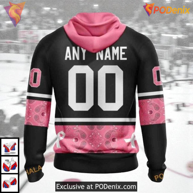 Pink Breast Cancer Awareness Tribute NHL Edmonton Oilers Pullover Hoodie 3D - 1