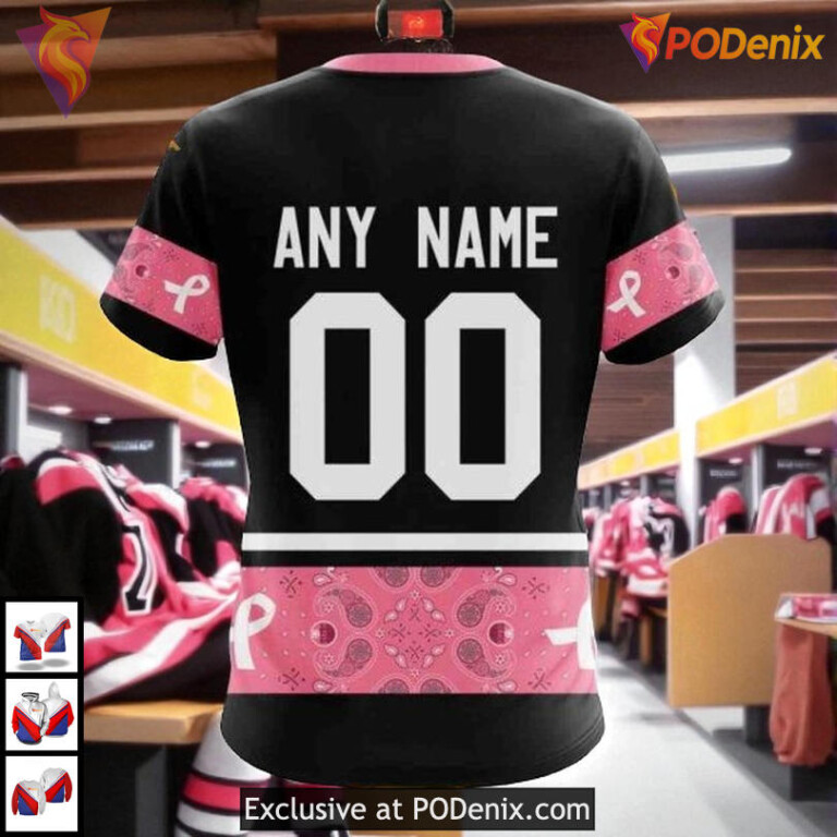 Pink Breast Cancer Awareness Tribute NHL Edmonton Oilers Pullover Hoodie 3D - 3