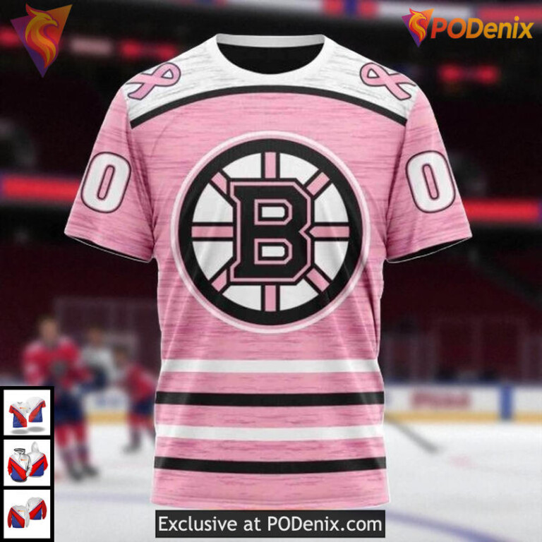 Pink Fight Breast Cancer NHL Boston Bruins Limited Edition Hoodie 3D - 2
