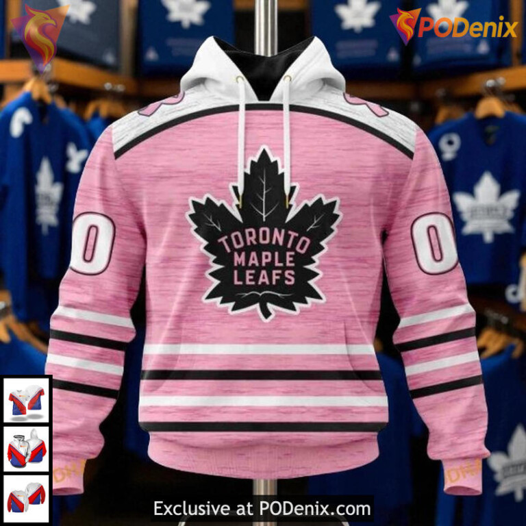 Pink Fight Breast Cancer Toronto Maple Leafs Christmas Hoodie, Custom 3D Design