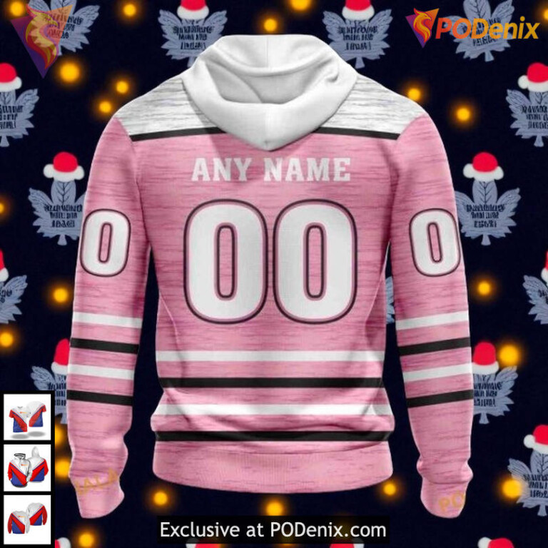 Pink Fight Breast Cancer Toronto Maple Leafs Christmas Hoodie, Custom 3D Design - 1