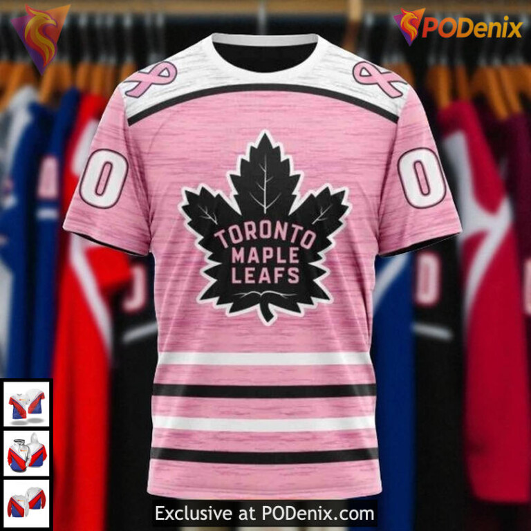 Pink Fight Breast Cancer Toronto Maple Leafs Christmas Hoodie, Custom 3D Design - 2