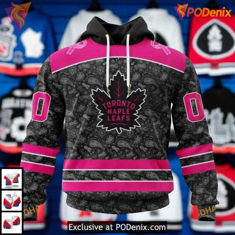 Pink In The Rink Breast Cancer Toronto Maple Leafs Mens Hoodie, NHL Clothing