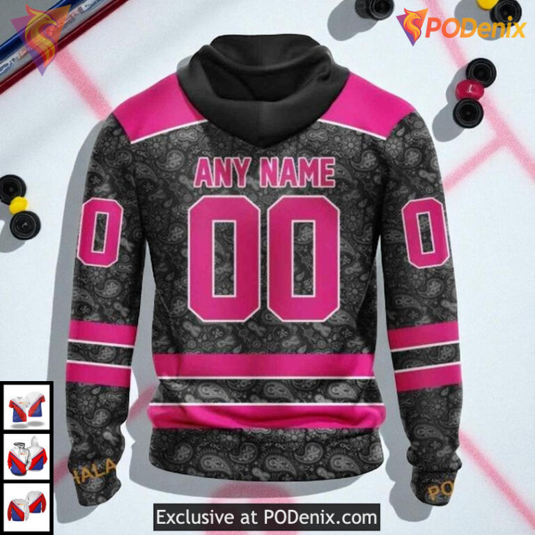 Pink In The Rink Hockey Awareness With New York Rangers Full Print Hoodie 3D - 1