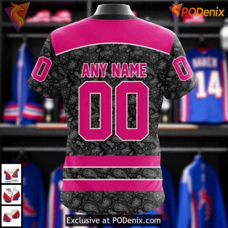 Pink In The Rink Hockey Awareness With New York Rangers Full Print Hoodie 3D - 3