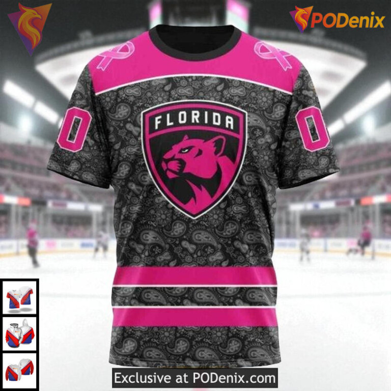 Pink In The Rink Tribute Edition Custom Florida Panthers Womens Hoodie 3D - 2