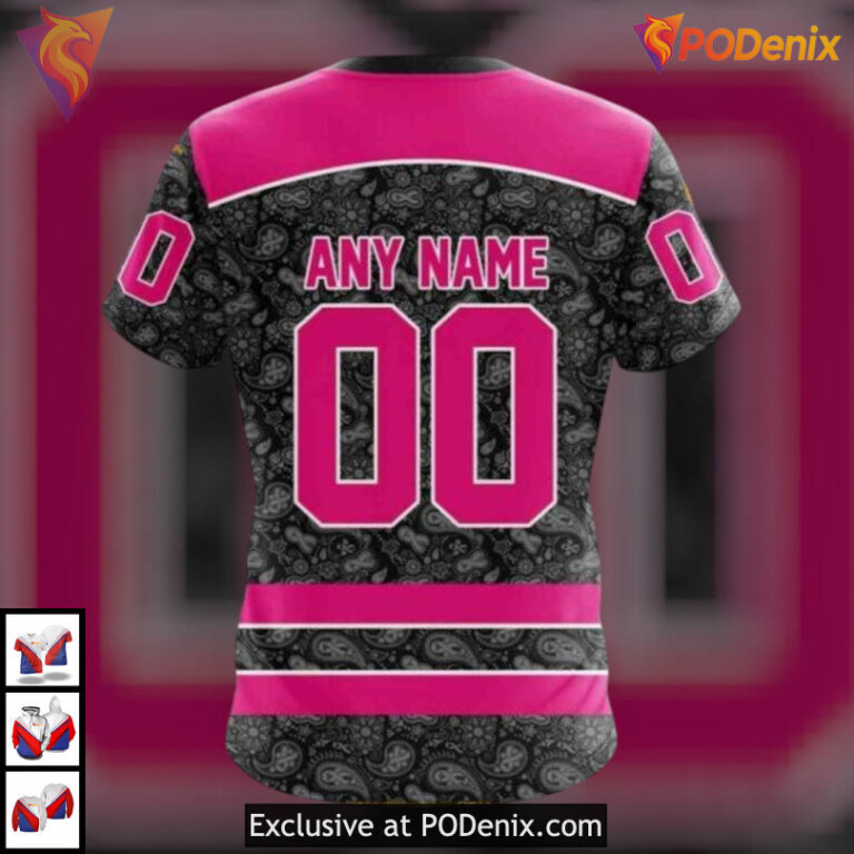Pink In The Rink Tribute Style NHL Custom Number Buffalo Sabres Hoodie 3D - 3