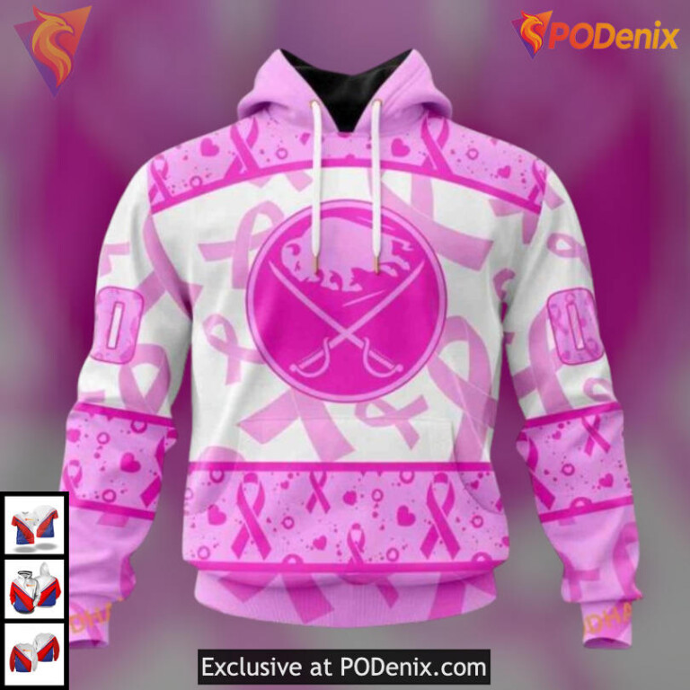 Pink October Awareness Gear NHL Buffalo Sabres Personalized 3D Hoodie Custom