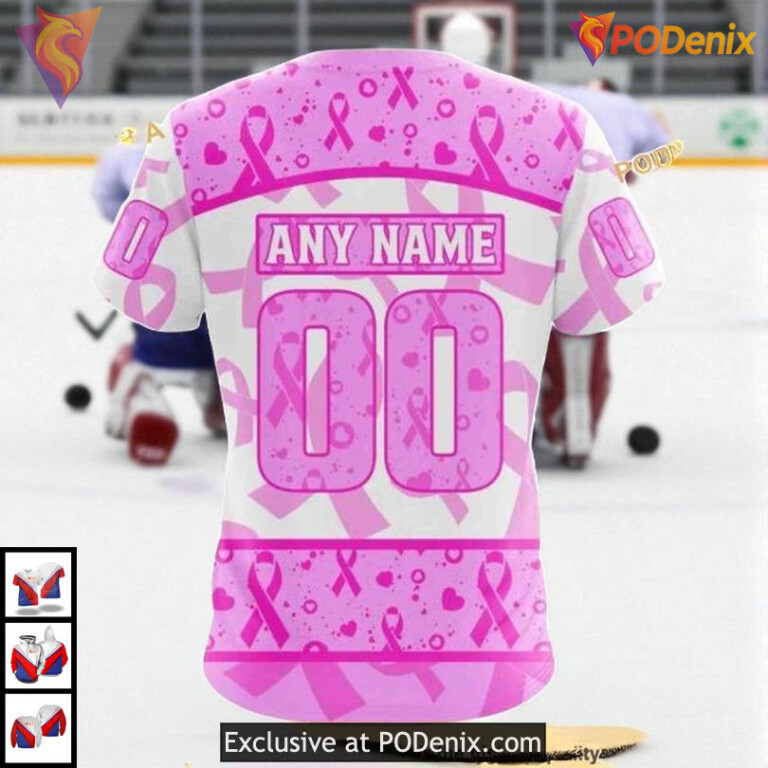 Pink October Awareness Month Custom Florida Panthers Kids Hoodie NHL 3D - 3