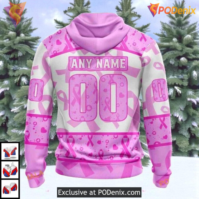 Pink October Awareness Month Custom Los Angeles Kings Womens Hoodie NHL 3D - 1
