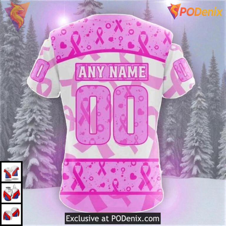 Pink October Awareness Month Custom Los Angeles Kings Womens Hoodie NHL 3D - 3