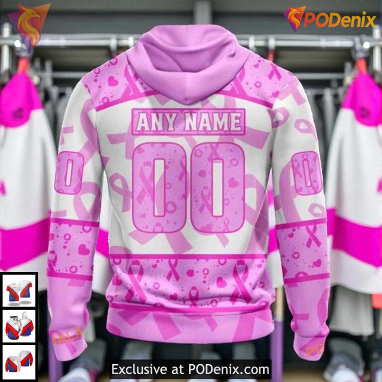 Pink October Awareness Month NHL Edmonton Oilers Kids Hoodie 3D - 1