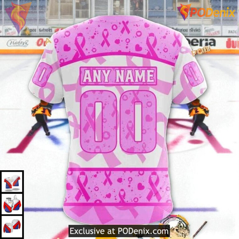 Pink October Awareness Month NHL Edmonton Oilers Kids Hoodie 3D - 3