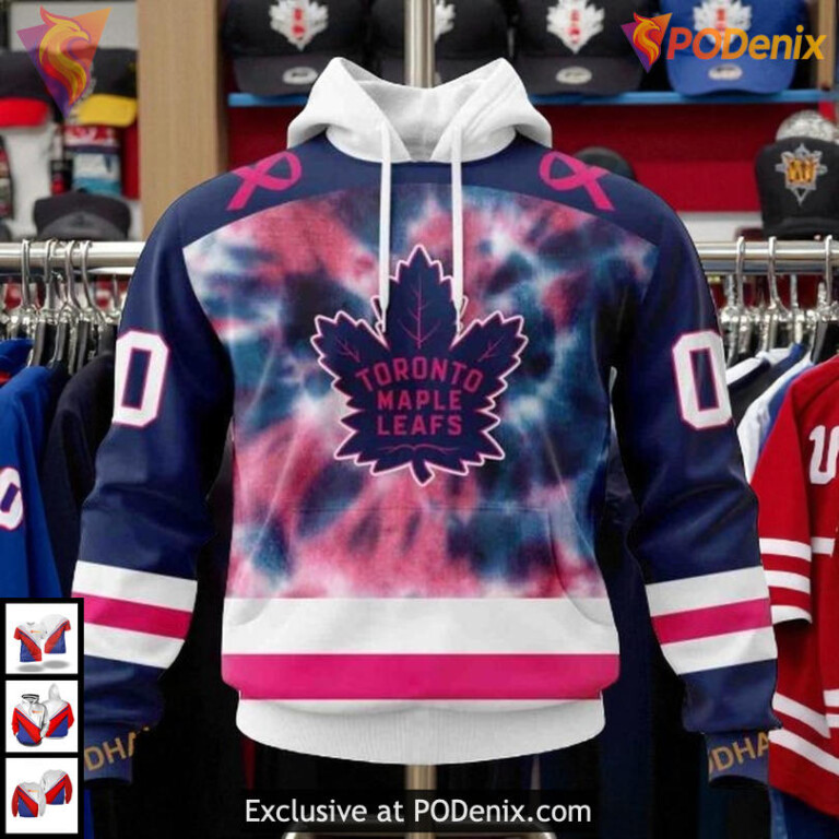 Pink October Breast Cancer Awareness Toronto Maple Leafs Holiday Hoodie, Custom 3D