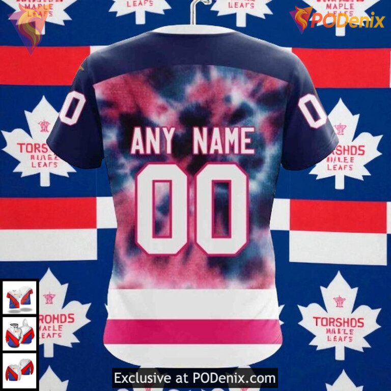 Pink October Breast Cancer Awareness Toronto Maple Leafs Holiday Hoodie, Custom 3D - 3