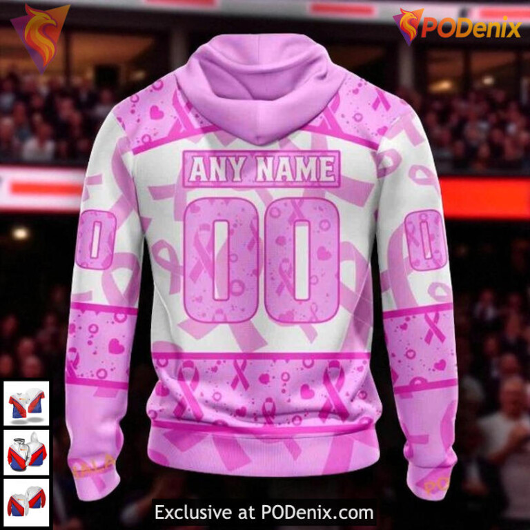 Pink October Cancer Awareness NHL Boston Bruins Custom Hoodie 3D Edition - 1