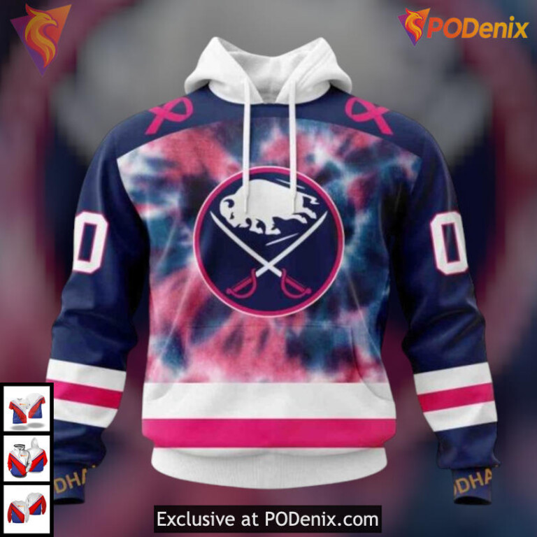 Pink October Fight Cancer Tribute NHL Vintage Buffalo Sabres Hoodie Personalized