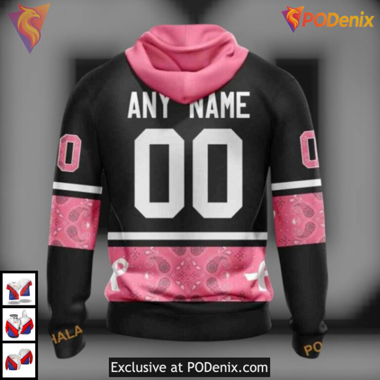Pink Paisley Breast Cancer Awareness NHL Retro Buffalo Sabres Hoodie Personalized 3D - 1