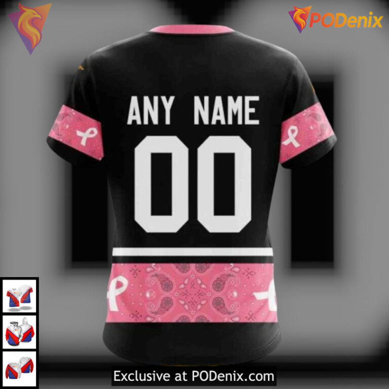 Pink Paisley Breast Cancer Awareness NHL Retro Buffalo Sabres Hoodie Personalized 3D - 3