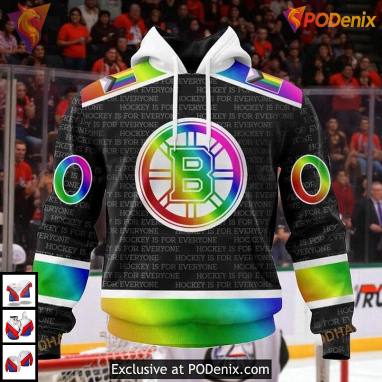 Pride Gradient Color Boston Bruins Hoodie 3D Custom NHL Hockey Shirt Edition