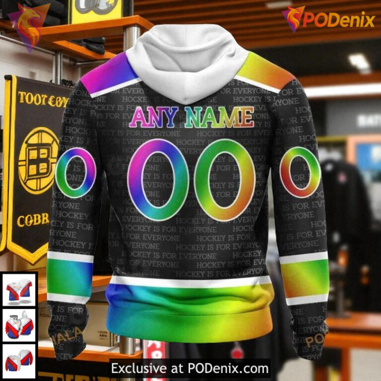 Pride Gradient Color Boston Bruins Hoodie 3D Custom NHL Hockey Shirt Edition - 1