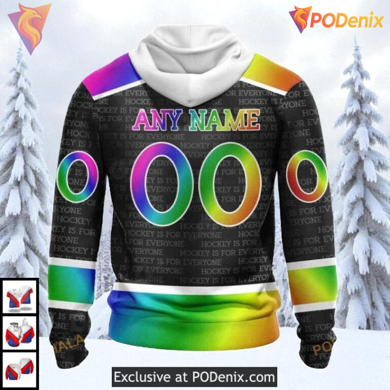 Pride Gradient Color Design Custom Los Angeles Kings Full Print Hoodie NHL 3D - 1