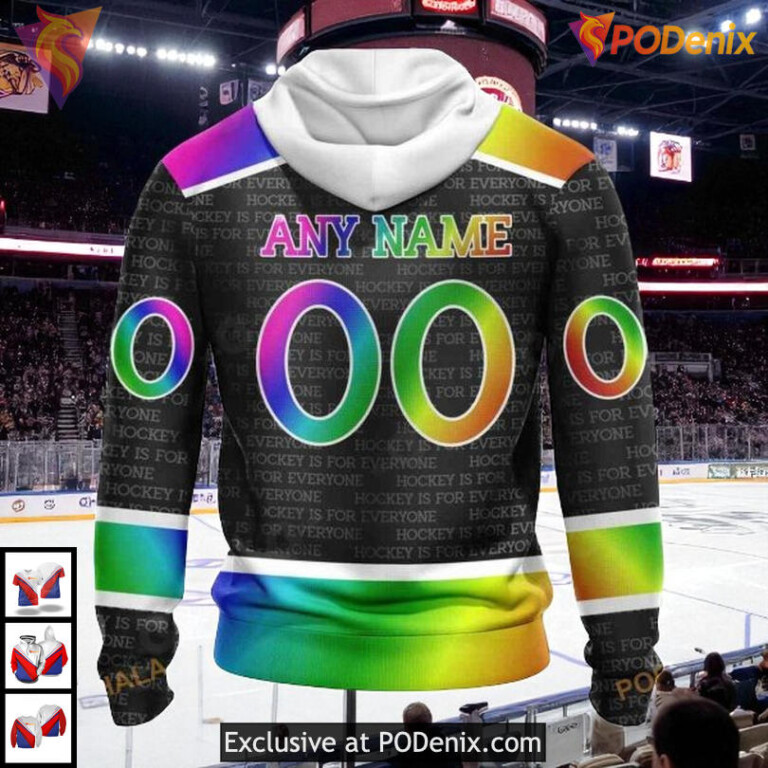 Pride Gradient Colorful Concept Custom Custom Number San Jose Sharks Hoodie 3D - 1