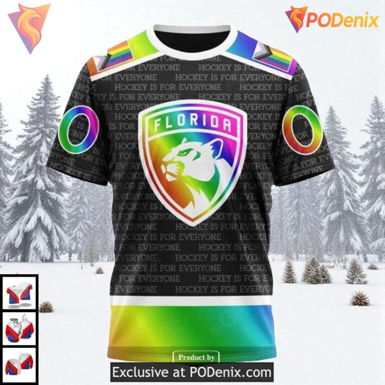 Pride Gradient Hockey Concept Custom Florida Panthers 3D Hoodie NHL Shirt - 2