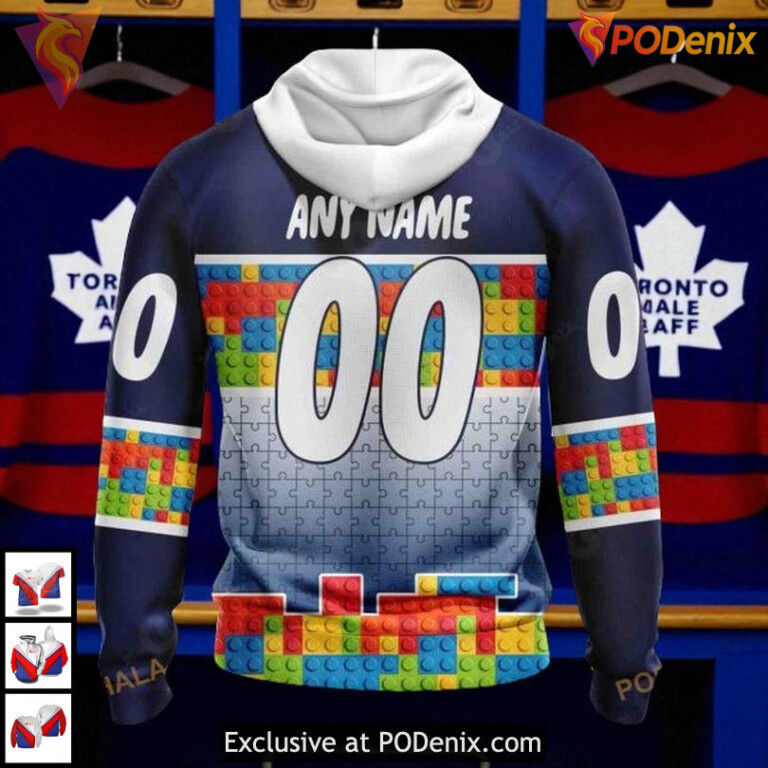 Puzzle Game Gradients Full Print Toronto Maple Leafs Hoodie, Custom NHL 3D Style - 1