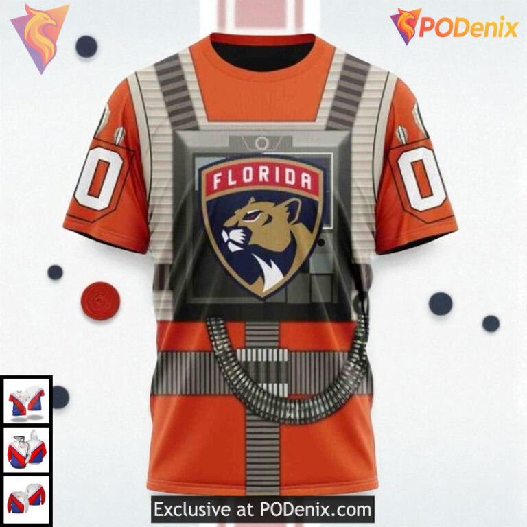 Rebel Pilot Costume Star Wars Custom Retro Florida Panthers Hoodie NHL 3D - 2