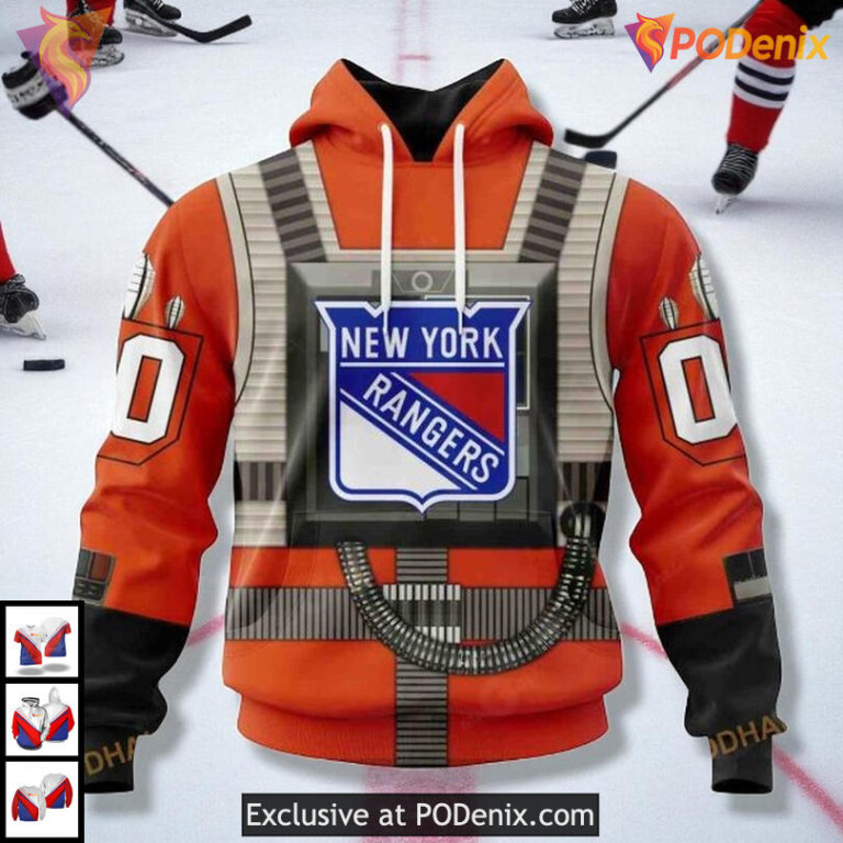 Rebel Pilot Costume Star Wars Theme On A Custom Name New York Rangers Hoodie 3D