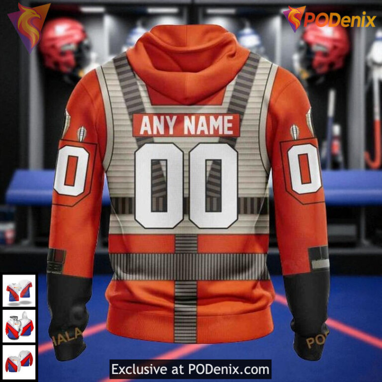 Rebel Pilot Costume Star Wars Theme On A Custom Name New York Rangers Hoodie 3D - 1