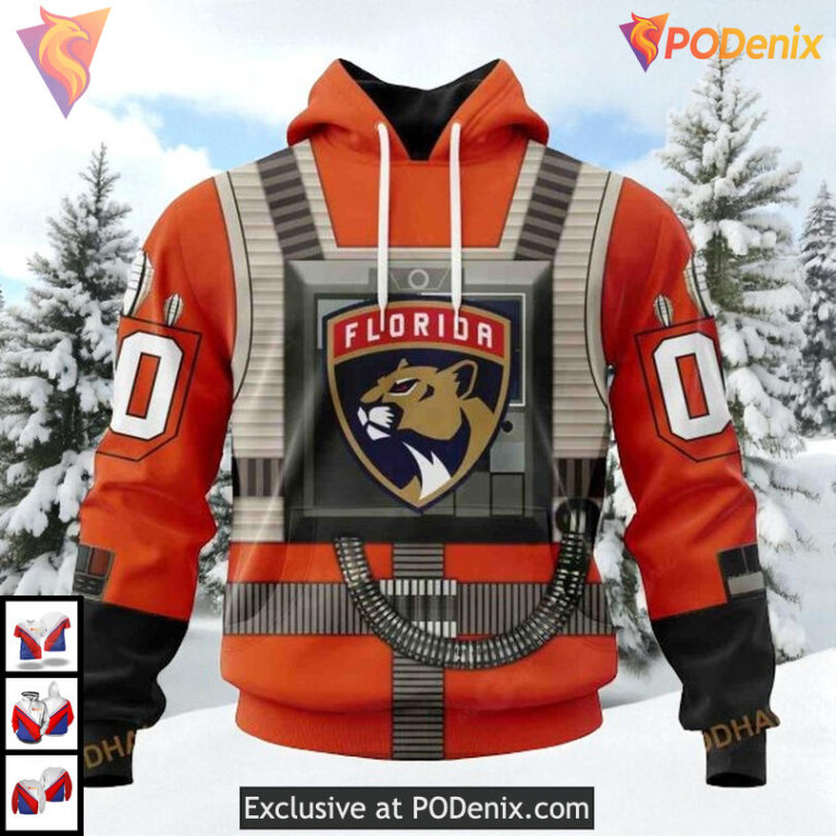 Rebel Pilot Star Wars Costume Custom Florida Panthers Zip Up Hoodie NHL 3D