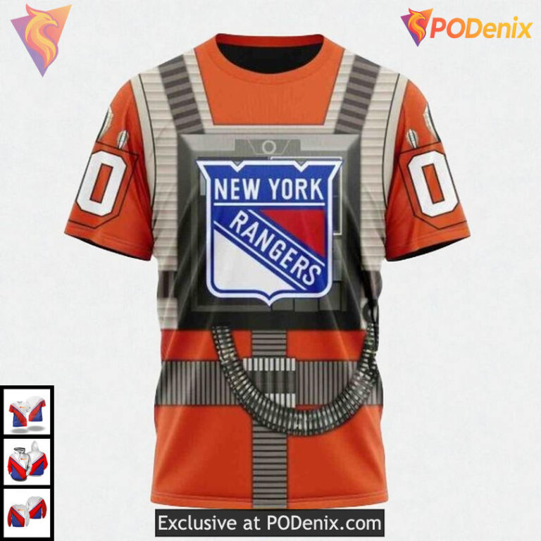 Rebel Pilot Star Wars Costume Custom New York Rangers Winter Hoodie 3D - 2
