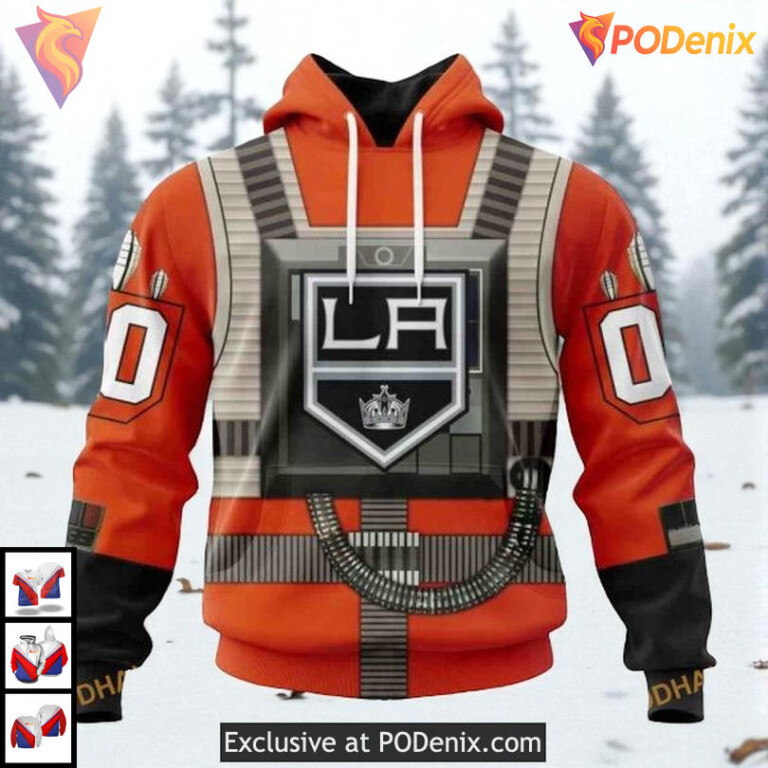Rebel Pilot Star Wars Costume Custom Vintage Los Angeles Kings Hoodie NHL 3D