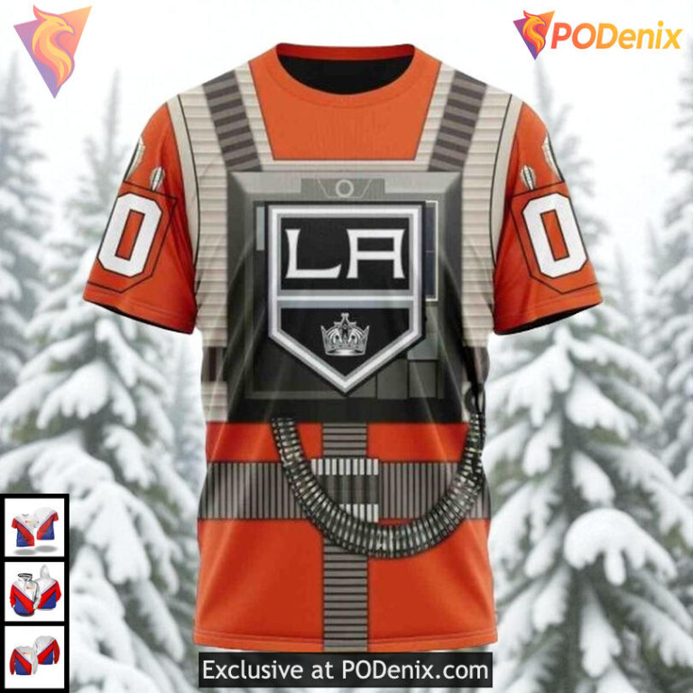 Rebel Pilot Star Wars Costume Custom Vintage Los Angeles Kings Hoodie NHL 3D - 2