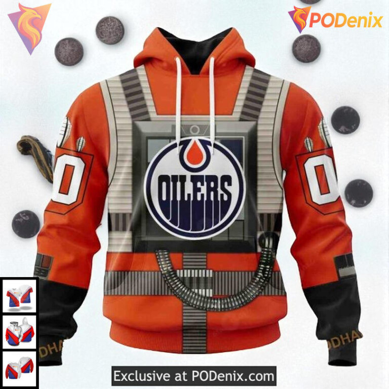 Rebel Pilot Star Wars Costume NHL Edmonton Oilers All Over Print Hoodie