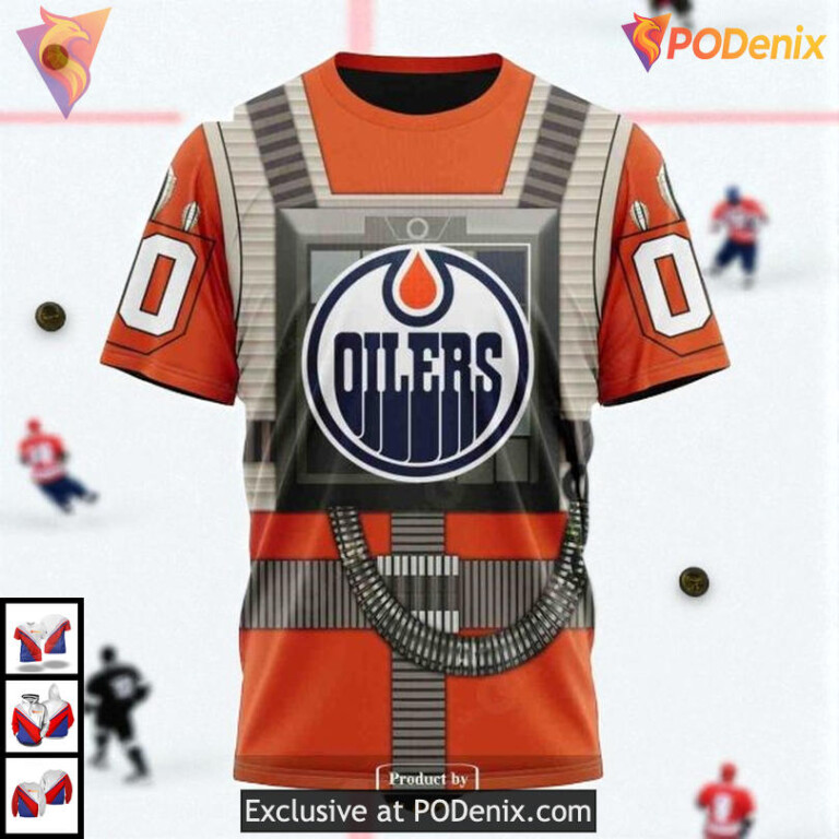 Rebel Pilot Star Wars Costume NHL Edmonton Oilers All Over Print Hoodie - 2