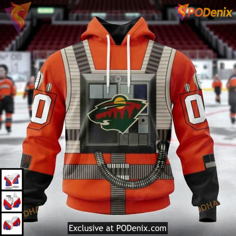 Rebel Pilot Star Wars Costume NHL Minnesota Wild All Over Print Hoodie