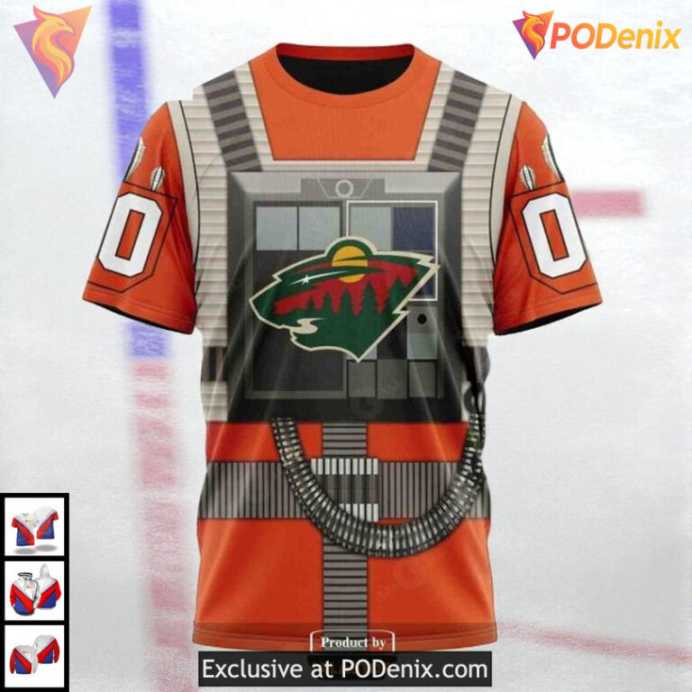 Rebel Pilot Star Wars Costume NHL Minnesota Wild All Over Print Hoodie - 2