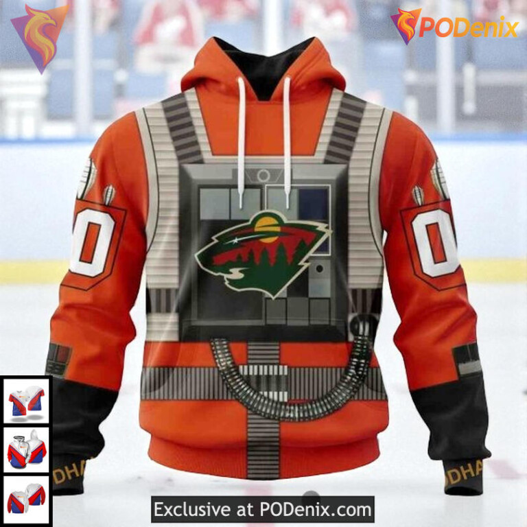 Rebel Pilot Star Wars Design NHL Vintage Minnesota Wild Hoodie 3D