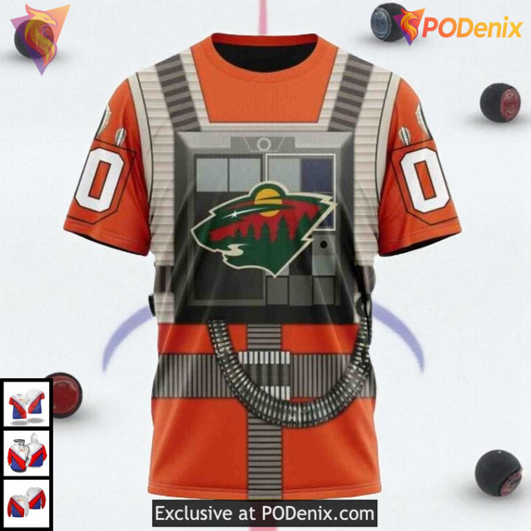 Rebel Pilot Star Wars Design NHL Vintage Minnesota Wild Hoodie 3D - 2