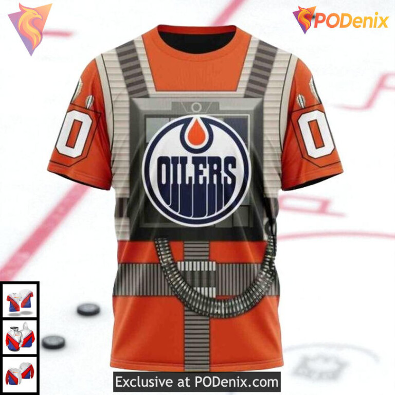 Rebel Pilot Star Wars Edition NHL Edmonton Oilers Graphic Hoodie 3D - 2