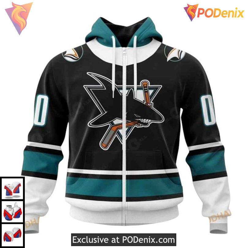 Retro Concepts Inspired Custom San Jose Sharks Unisex Hoodie NHL 3D