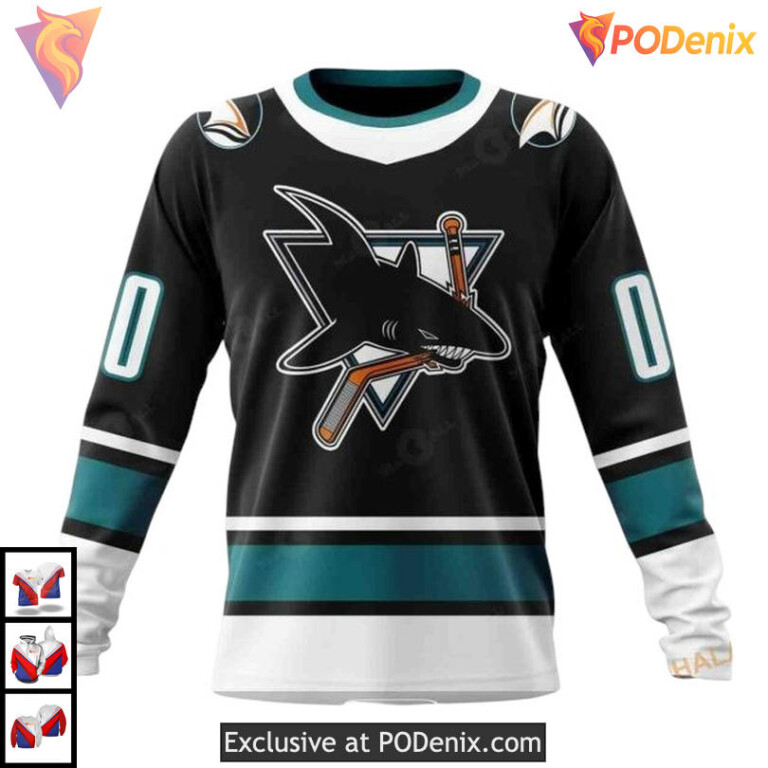 Retro Concepts Inspired Custom San Jose Sharks Unisex Hoodie NHL 3D - 2