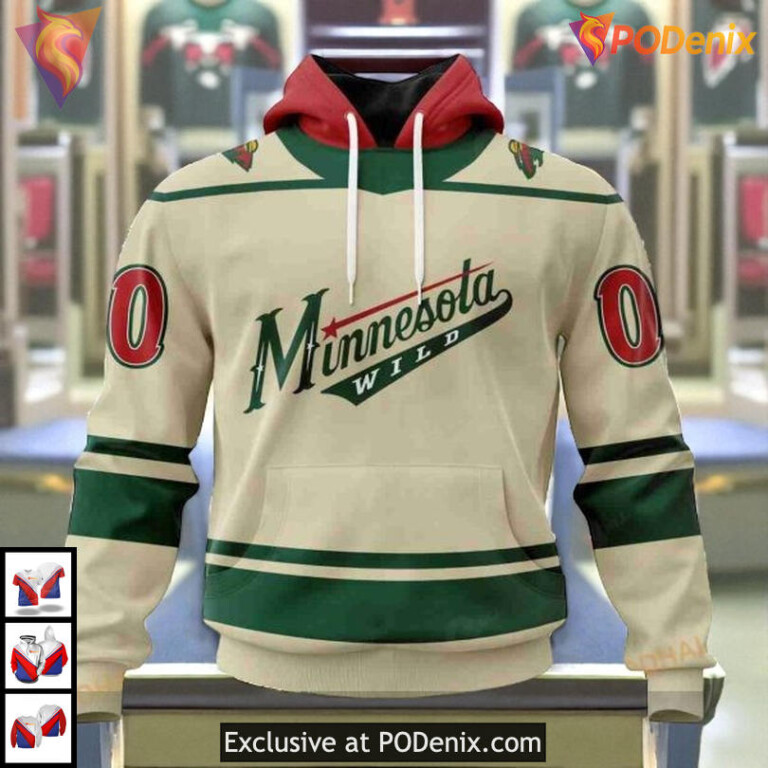 Retro Concepts Inspired NHL Minnesota Wild Zip Up Hoodie Custom 3D