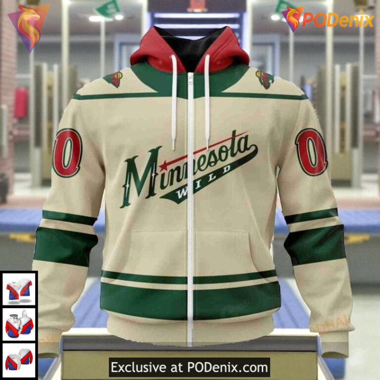 Retro Concepts Inspired NHL Minnesota Wild Zip Up Hoodie Custom 3D - 1