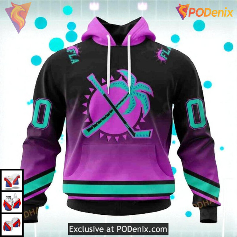 Retro Gradient Color Concept Custom Custom Number Florida Panthers Hoodie 3D