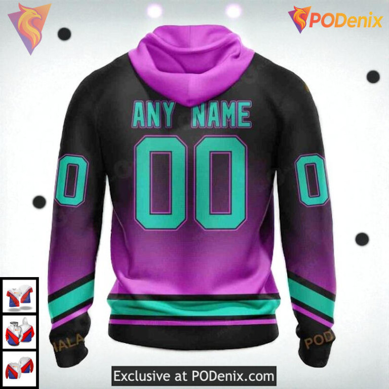 Retro Gradient Color Concept Custom Custom Number Florida Panthers Hoodie 3D - 2